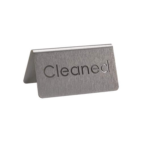 Service Ideas 1C-BF-CLEANED-MOD 3" W Stainless Steel Brushed Finish Printed Signs