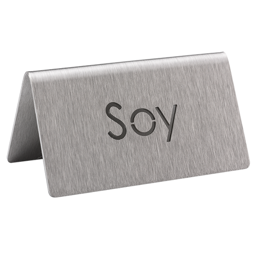 Service Ideas 1C-BF-SOY-MOD 1.5" H Metal "Soy" Beverage ID Tent