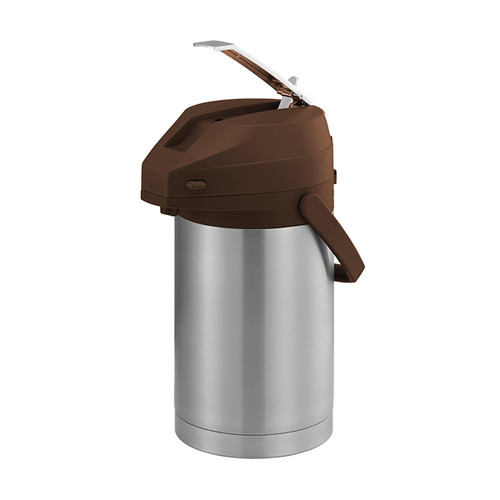 Service Ideas CTAL25BR 2.5 L. Stainless Steel Lever Style Brown Lid Airpot