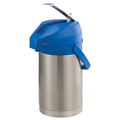 Service Ideas CTAL25BLU 2.5 L. Blue Lid Stainless Steel Airpot