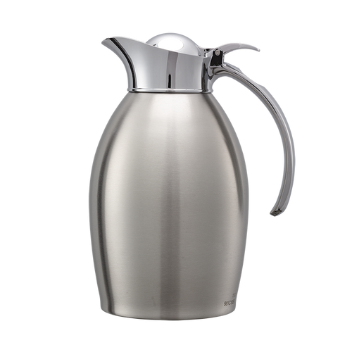 Service Ideas NIC10BS 1 L. Polished Stainless Steel Push Button Nicollet Series Vacuum Insulated Carafe
