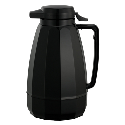 Service Ideas NG101BL 1 L. Black Plastic Double Wall Push Button Lid New Generation Server