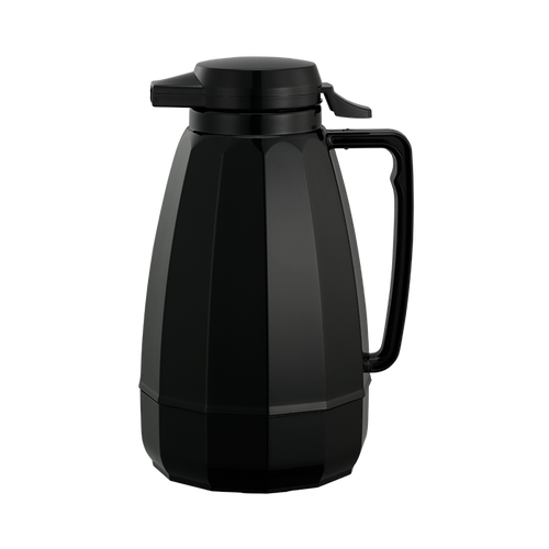 Service Ideas NG101BL 1 L. Black Plastic Double Wall Push Button Lid New Generation Server