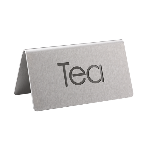 Service Ideas 1C-BF-TEA-MOD 3" W Stainless Steel Brushed Finish Printed Signs