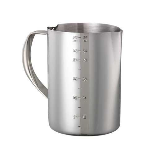 Service Ideas FROTH646 64.2 Oz. Stainless Steel Brushed Finish with Handle Frothing Pitcher