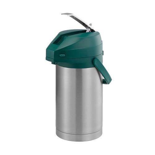 Service Ideas CTAL30GRN 3 L. Stainless Steel Lever Style Green Lid Airpot