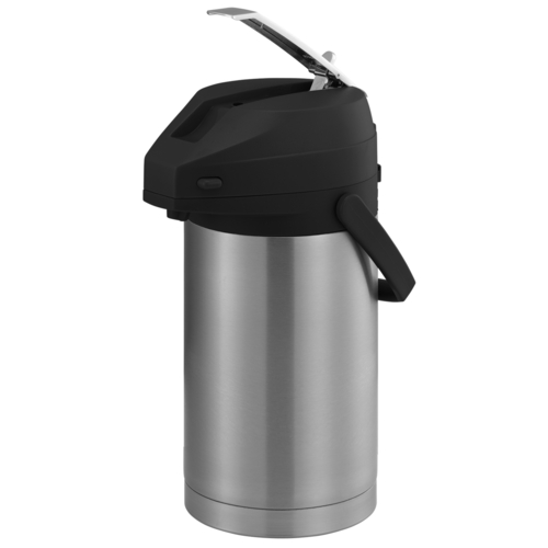 Service Ideas CTAL30BL 3 L. Stainless Steel Lever Style Black Lid Airpot