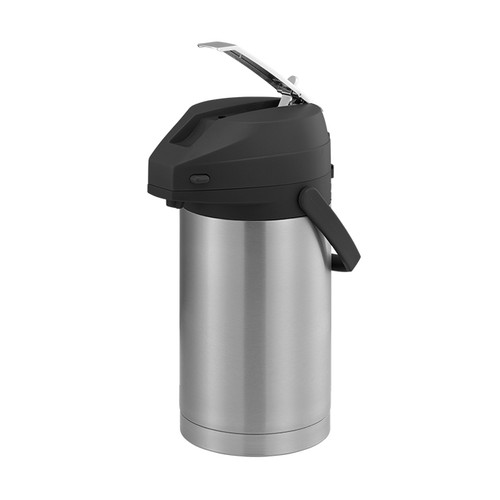 Service Ideas CTAL30BL 3 L. Stainless Steel Lever Style Black Lid Airpot