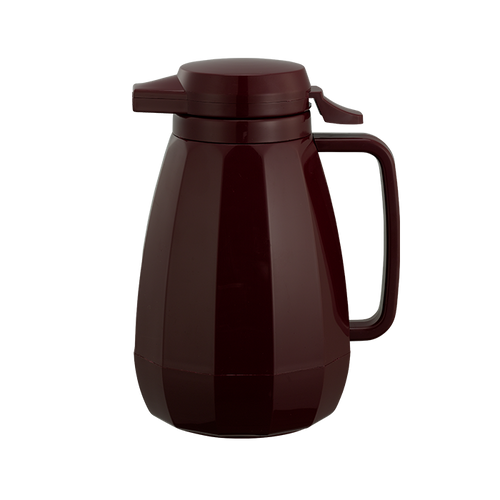 Service Ideas NG501BU 0.6 L. Burgundy Plastic Double Wall Push Button Lid New Generation Server