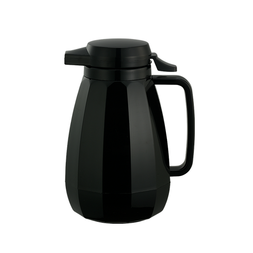 Service Ideas NG501BL 0.6 L. Black Plastic Double Wall Push Button Lid New Generation Server