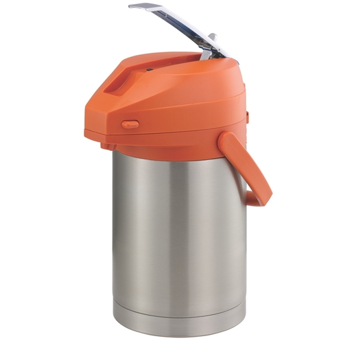 Service Ideas CTAL22OR 2.2 L. Orange Lid Stainless Steel Liner Airpot