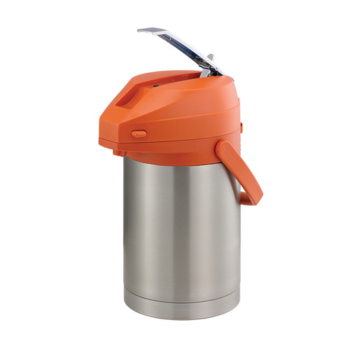 Service Ideas CTAL22OR 2.2 L. Orange Lid Stainless Steel Liner Airpot