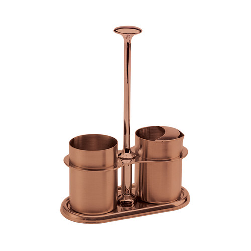 Service Ideas STCCRSG4RG 4 Oz. Rose Gold Stainless Steel Holder Creamer and Sugar Set