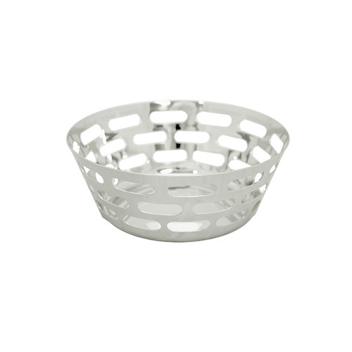 Service Ideas SM-75 6.5" Dia. Metal Round Mod18 Steelworks Bread Basket