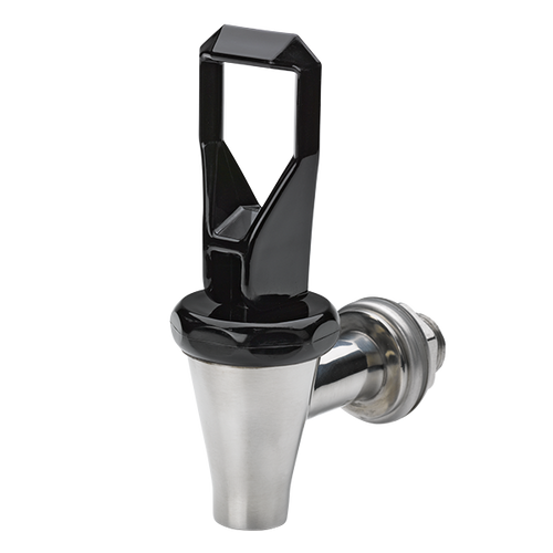Service Ideas 030201 5.25" W Black and Polished Stainless Jewel Standard Beverage Dispenser Spigot