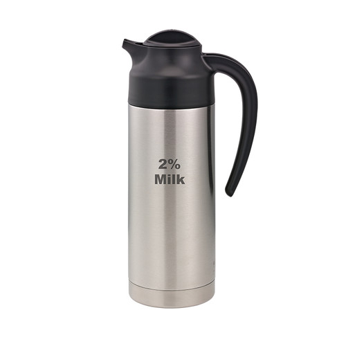 Service Ideas S2SN1002PCTET 33.8 Oz. Stainless Steel Black SteelVac Vacuum Creamer
