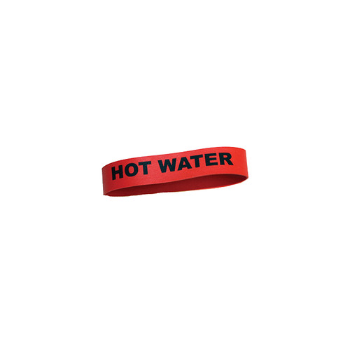 Service Ideas FBHOTWATER "Hot Water" Non-Toxic Rubber Flavorband Label
