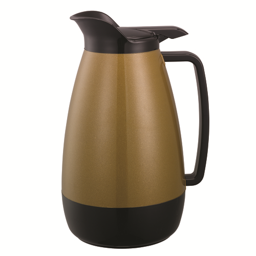 Service Ideas TS411KB 67.6 Oz. Gold Plastic Thermo-Serv Flip-Top Server