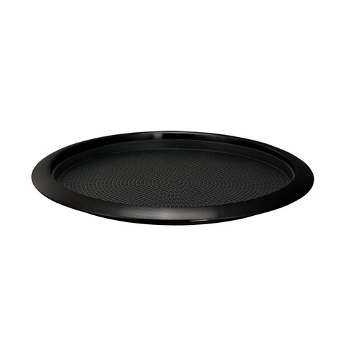 Service Ideas TR1412RIBX 13.75" W Black Round Metallic Elements Non-Slip Tray