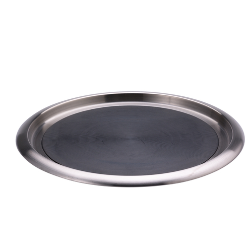 Service Ideas TR1614SR 16" Dia. Silver Round Stainless Steel Tray
