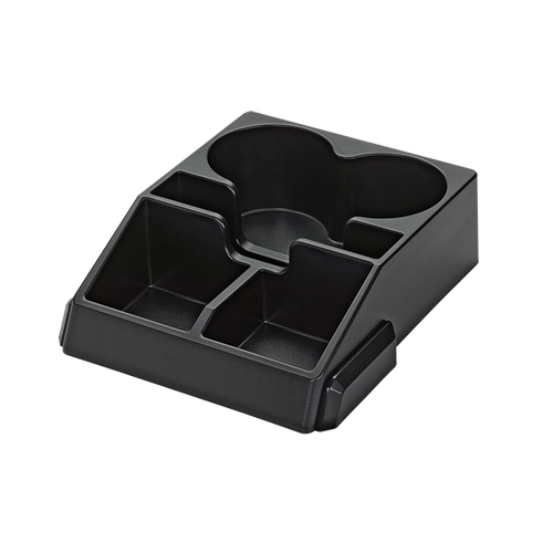 Service Ideas APC5V2 Black Plastic 5-Compartment Condiment Station