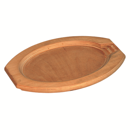 Service Ideas SK107BH 12" W Wood Oval Hot Solutions Fajita Skillet Underliner