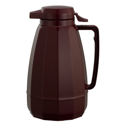 Service Ideas NG101BU 1 L. Burgundy Plastic Double Wall Push Button Lid New Generation Server