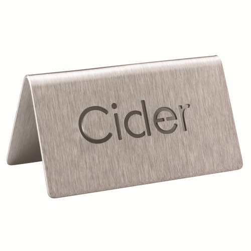 Service Ideas 1C-BF-CIDER-MOD 3" W Stainless Steel Brushed Finish Printed Signs