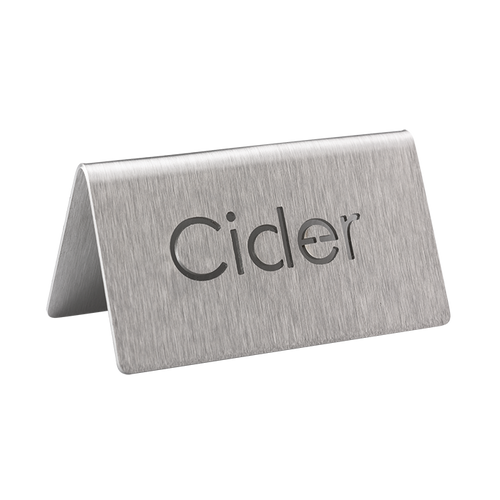 Service Ideas 1C-BF-CIDER-MOD 3" W Stainless Steel Brushed Finish Printed Signs