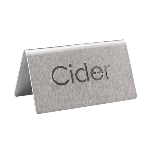 Service Ideas 1C-BF-CIDER-MOD 3" W Stainless Steel Brushed Finish Printed Signs