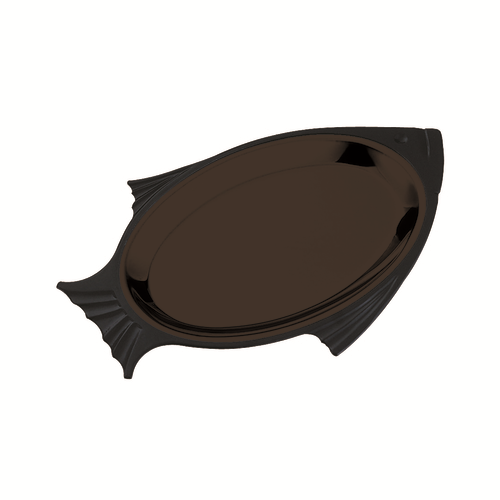 Service Ideas FP1BL 14.25" W Black Polyester Thermo-Plate Fish Platter Base Only
