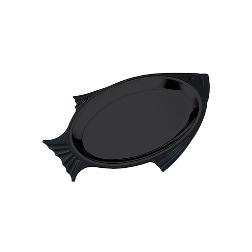 Service Ideas FP1BL 14.25" W Black Polyester Thermo-Plate Fish Platter Base Only