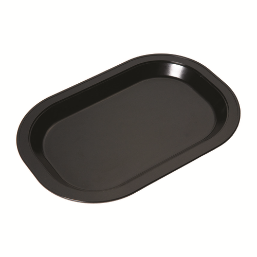 Service Ideas LO12BL 14" Black Polyester Rectangular Thermo-Plate Platter Base Only