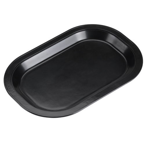 Service Ideas LO12BL 14" Black Polyester Rectangular Thermo-Plate Platter Base Only