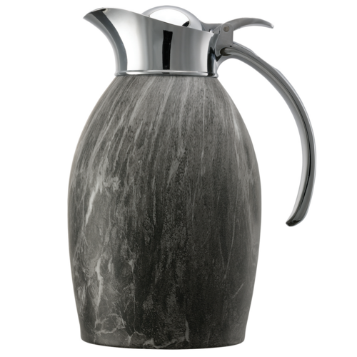 Service Ideas NIC10BSGM 1 L. Gray Marble Stainless Steel Nicollet Series Vacuum Insulated Carafe