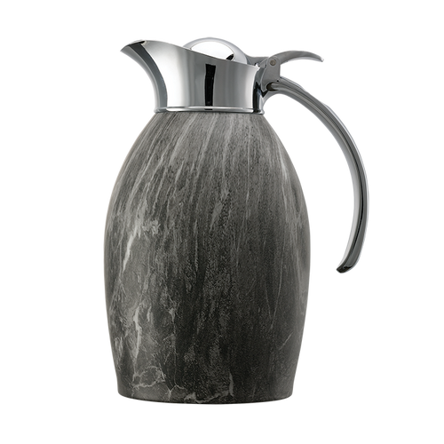 Service Ideas NIC10BSGM 1 L. Gray Marble Stainless Steel Nicollet Series Vacuum Insulated Carafe