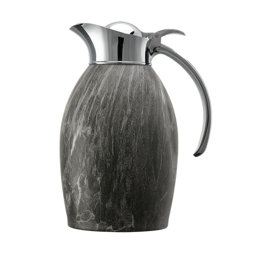 Service Ideas NIC10BSGM 1 L. Gray Marble Stainless Steel Nicollet Series Vacuum Insulated Carafe