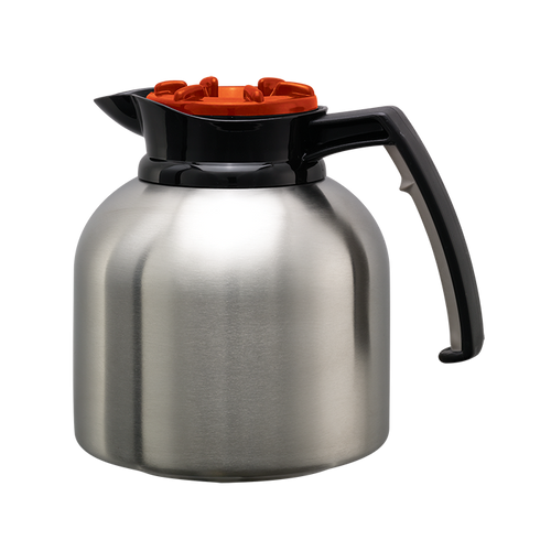 Service Ideas BNP19DL Orange Handle Stainless Steel Brew 'N' Pour Carafe