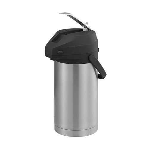 Service Ideas CTAL37BL 3.7 L. Stainless Steel Lever Style Black Lid Airpot