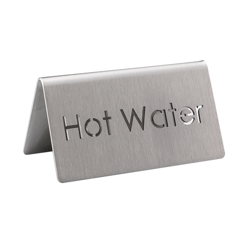 Service Ideas 1C-BF-HOTWATER-MOD 1.5" H Metal "Hot Water" Beverage ID Tent