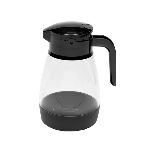 Service Ideas SY916BL 16 Oz. Black Plastic Syrup Saver Syrup/Topping Dispenser