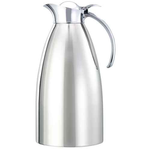 Service Ideas MAR20PS 2 L. Polished Stainless Steel Flip Top Lid Marquette Series Carafe