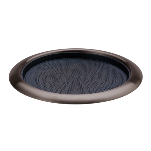 Service Ideas TR119RIDT 11" W Dark Tungsten Round Non-Slip Tray