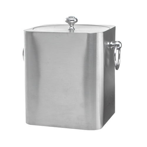 Service Ideas IBSQ3BS 50.7 Oz. Square 18/8 Stainless Steel Brushed Finish Ice Bucket