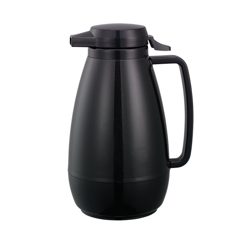 Service Ideas PB101BL 33.8 Oz. Black Plastic Thermo-Serv Push-Button Server