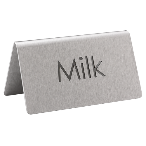 Service Ideas 1C-BF-MILK-MOD 3" W Stainless Steel Brushed Finish Printed Signs