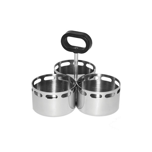 Service Ideas SM-72 6" W Stainless Steel 3-Compartment Mod18 Steelworks Snack Caddy