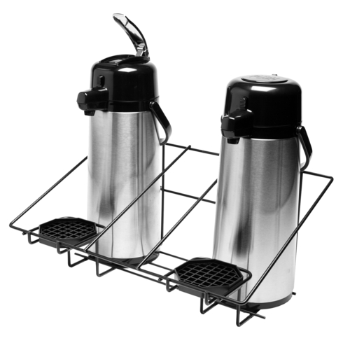 Service Ideas APR2BLC 20" W Black Stainless Steel 2-Compartment Airpot Serving Rack