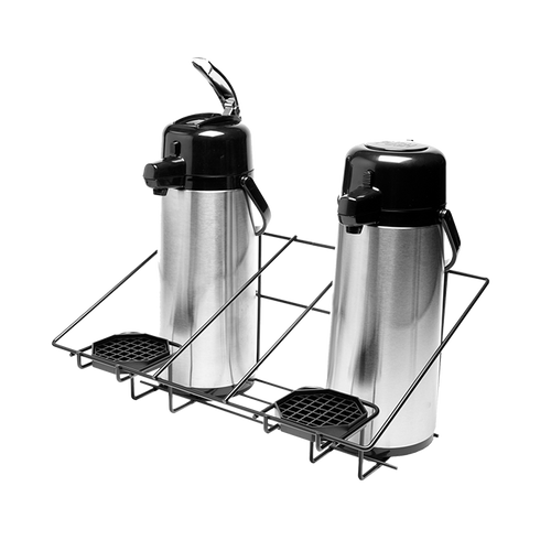 Service Ideas APR2BLC 20" W Black Stainless Steel 2-Compartment Airpot Serving Rack