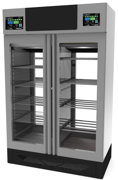 Omcan USA 45376 440.92 Lbs. Stainless Steel Free-Standing tagionello Maturmeat Meat Curing Cabinet - 220 Volts 3700 Watts